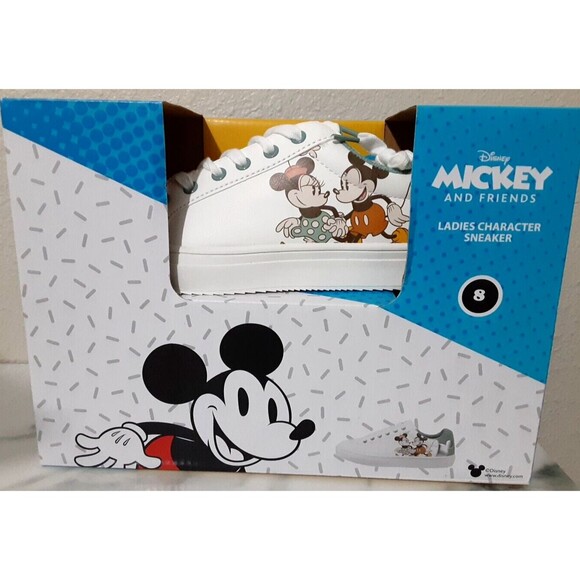 NWB Disney Mickey Mouse and Friends Ladies Character Sneaker Shoes Women Size 8 - Picture 2 of 8
